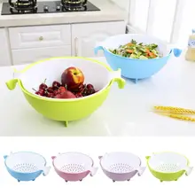 Küche Kunststoff Reinigen Reis Maschine Gemüse Waschbecken Doppel Sieb obstschale obstkorb küche Kochen Werkzeuge Sieb 3