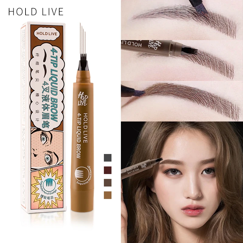

HOLD LIVE Eye Brow Tint Cosmetics Natural Long Lasting Paint Tattoo Eyebrow Waterproof Black Brown Eyebrow Pencil Makeup