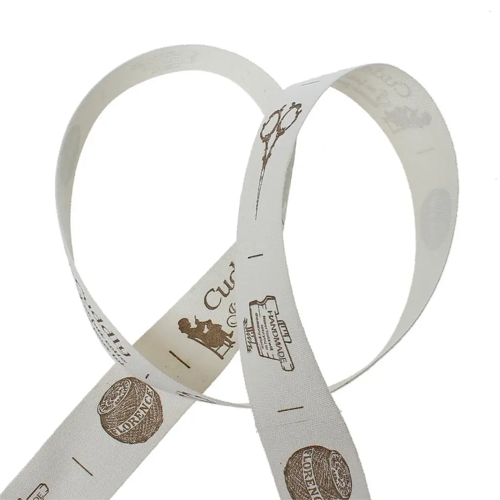 DoreenBeads Cotton Fabric Sewing Ribbon Labels Handmade DIY Craft Beige
