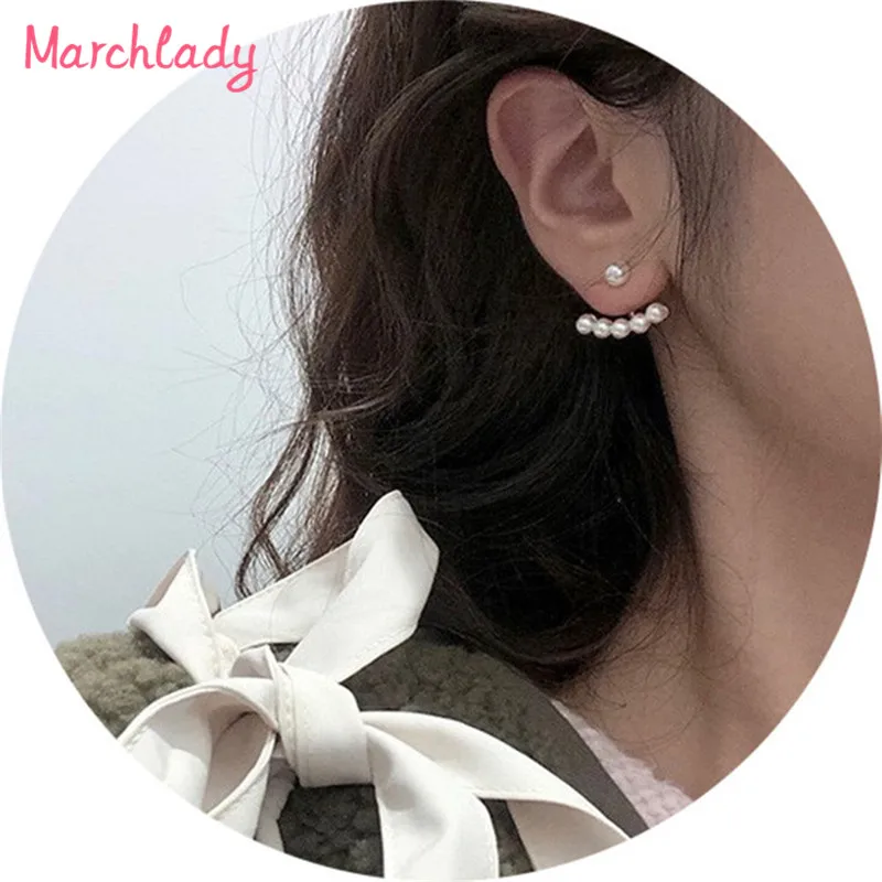 

Aliexpress Stud Earrings For Women Elegant Simulated-pearl Korean Fashion Zinc Alloy Gold Color Statement Earring Wholesale