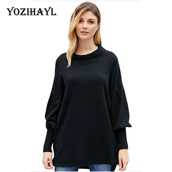

YOZIHAYL Women Long Sleeve Loose Pockets Sweaters Fashion Knitting Solid Simple Sweaters Autumn Winter Casual Office Sweaters