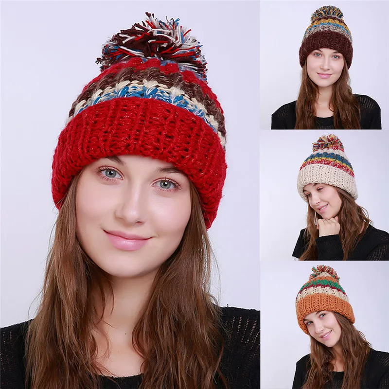 New Style Fashion Women Female Hat Caps Winter Warm Crochet Winter Wool