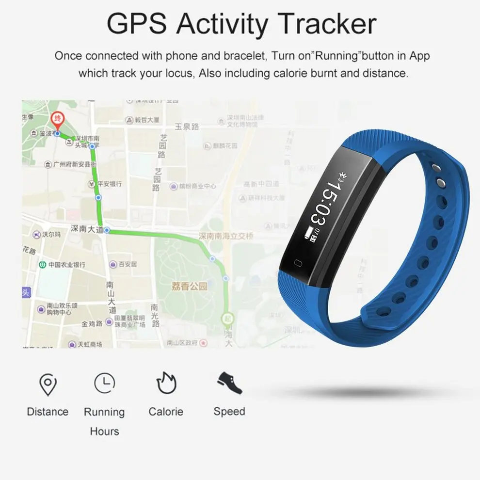 

Waterproof Bluetooth 4.0 Smart Wristband With 0.86 Inch Touch Screen Sleep Monitoring Step Counting