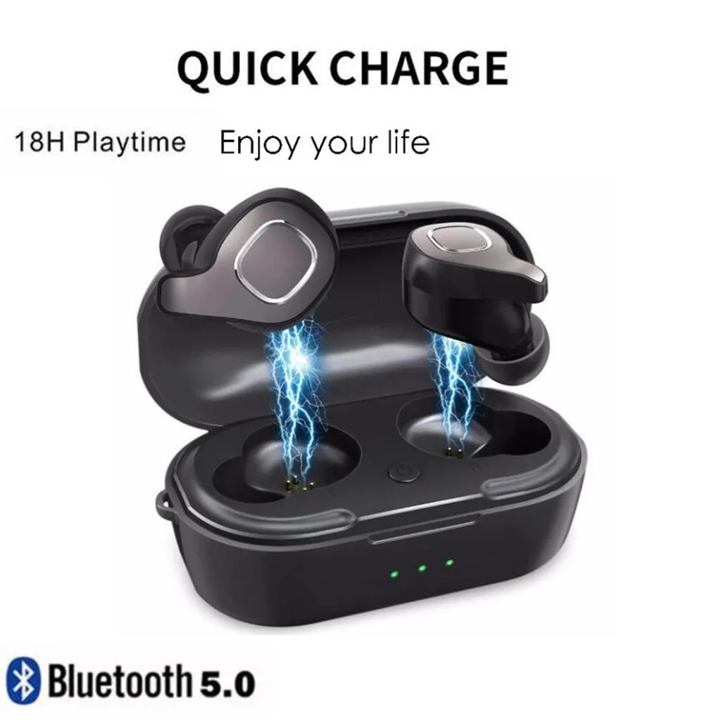 

Wireless Bluetooth 5.0 Hi-Fi Sound Earphone Sports Wireless Waterproof Handsfree Bluetooth Earphone For Phone iPhone Xiaomi *