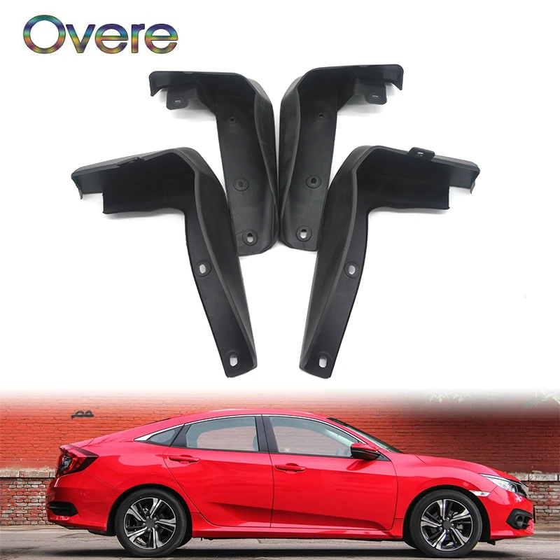 Overe Car Front Rear Mudguard For 2016 2017 Honda Civic All New 4 Door