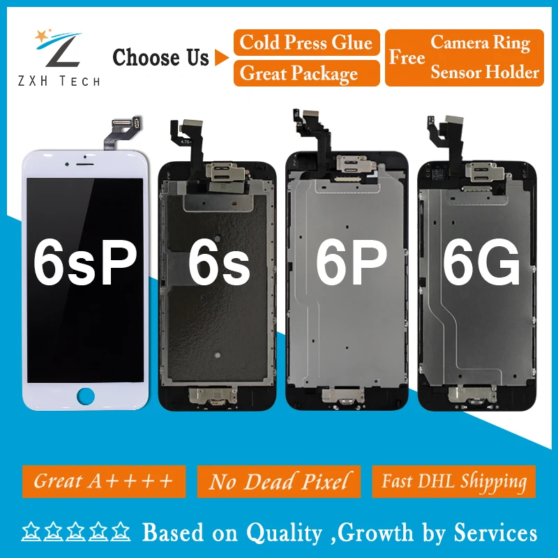 10 шт./лот A ++++ качественный дисплей для iPhone 6G LCD 6 plus 6s ЖК-дисплей в сборе с мелкими