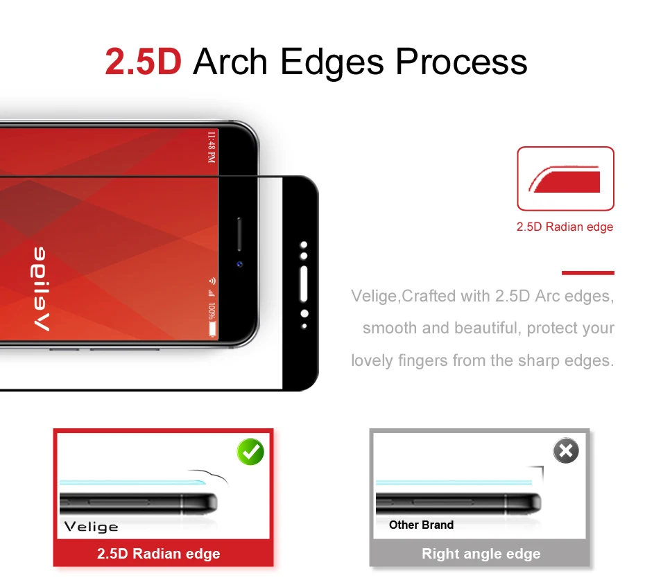 Velige Full Cover Tempered Glass For Meizu MX6 MX 6 Screen Protector 0.3MM Real 2.5D 9H Hardness Protective Glass Film (8)