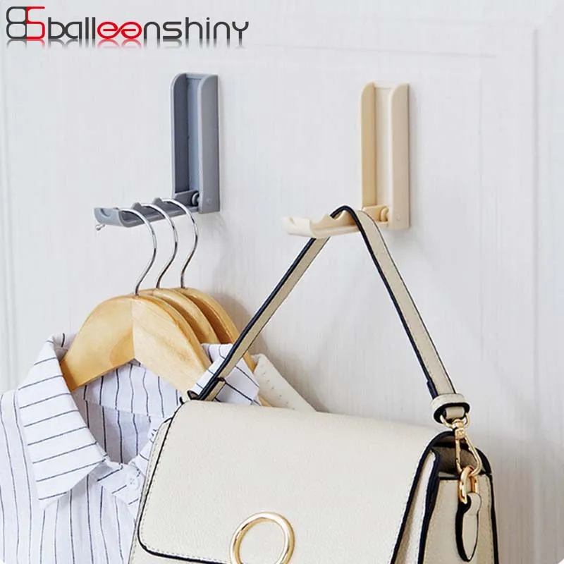 BalleenShiny طوي لزجة جدار شنقا هوك للطي الذاتي لاصق منشفة شماعات ملابس السنانير الدورية الفضاء توفير رفوف