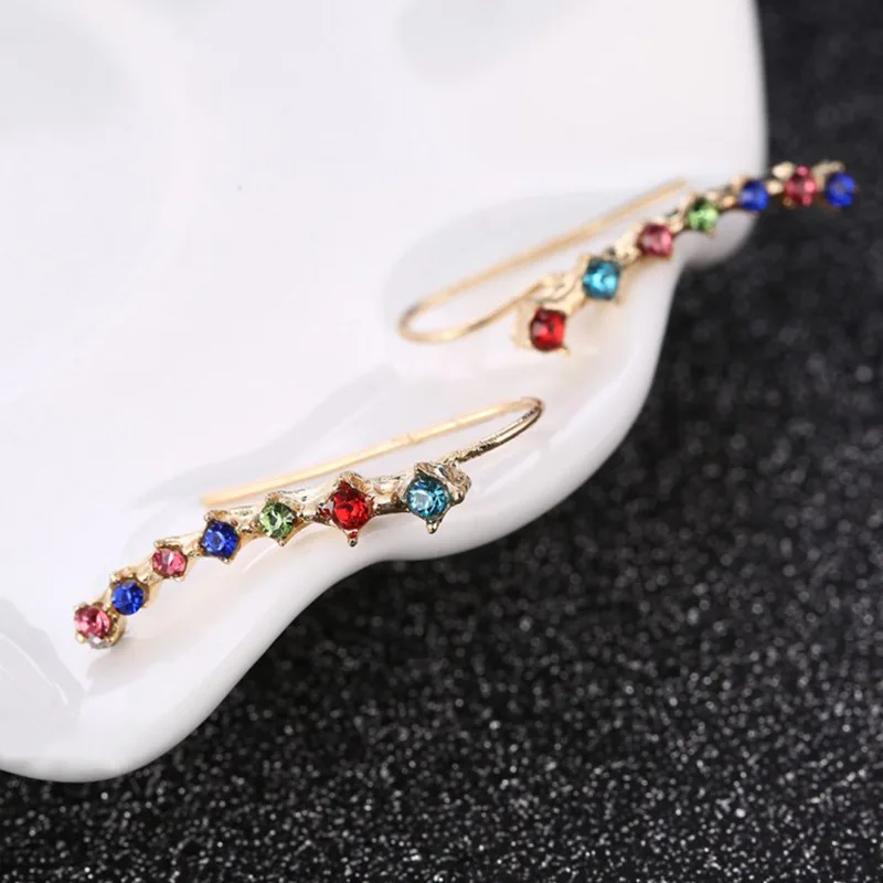 Fashion Crystal Rhinestone Ear Cuff Clip Stud Earrings for Women