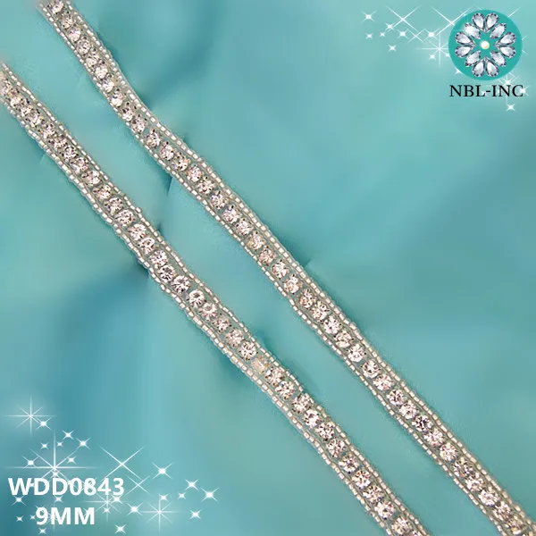 (10 Yards )wholesale Bridal Hand Beaded Sewing Crystal Rhinestone