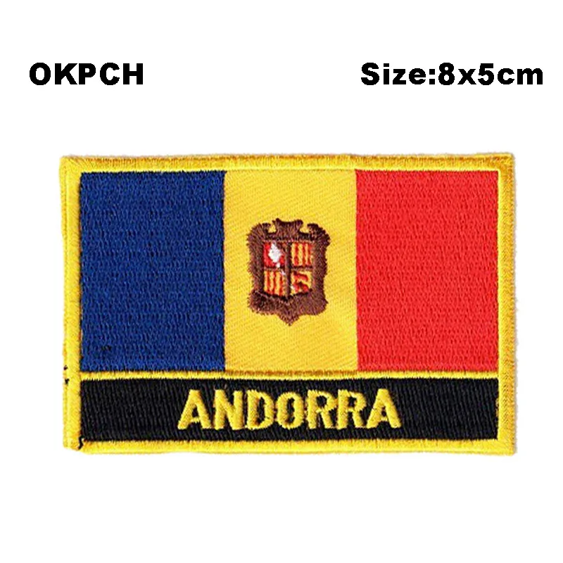 

Andorra Square Shape Iron-on Flag Patch Embroidered Saw on Badges Patches for Clothing PT0014-R