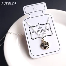 Посеребренные женские ожерелья s Cute Seashell шаблон Леди ожерелье кулон черный белый модные украшения для подарка ручной работы