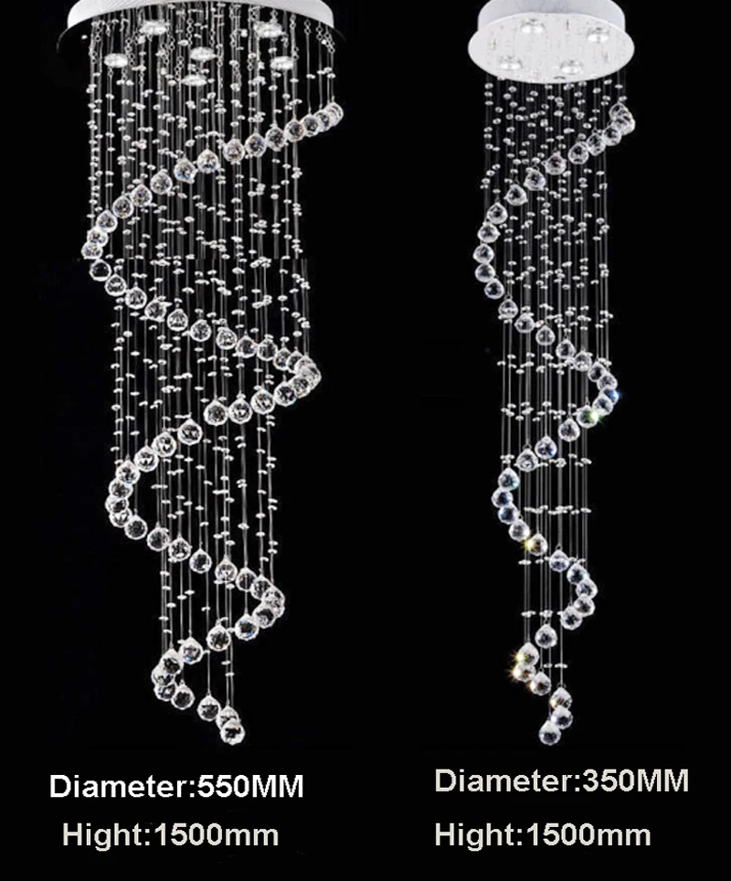 Современный K9 большой светодиодный светильник в виде спирали для гостиной, хрустальные люстры, светильник для лестничной лестницы, витрина для спальни, гостиничного зала