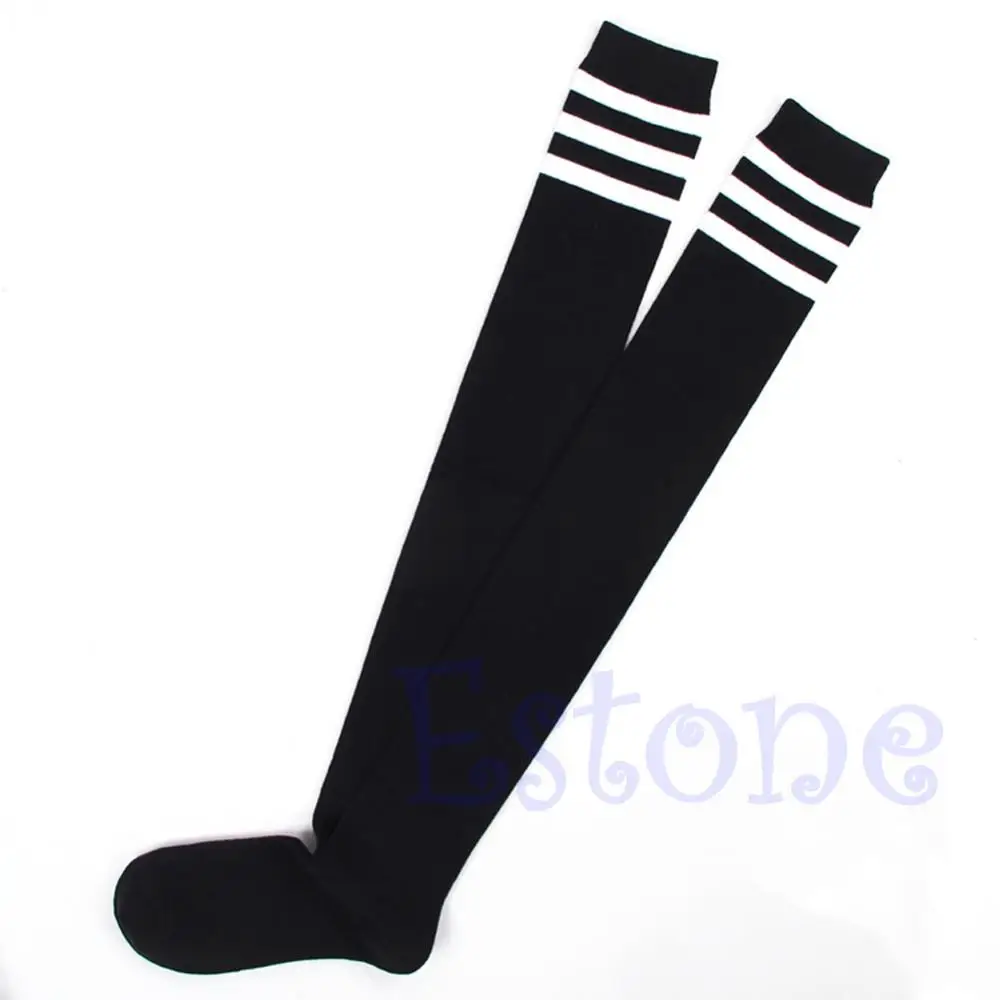 Thigh High Sexy Cotton Socks Women's Striped Over Knee Girl Lady Sock A5405