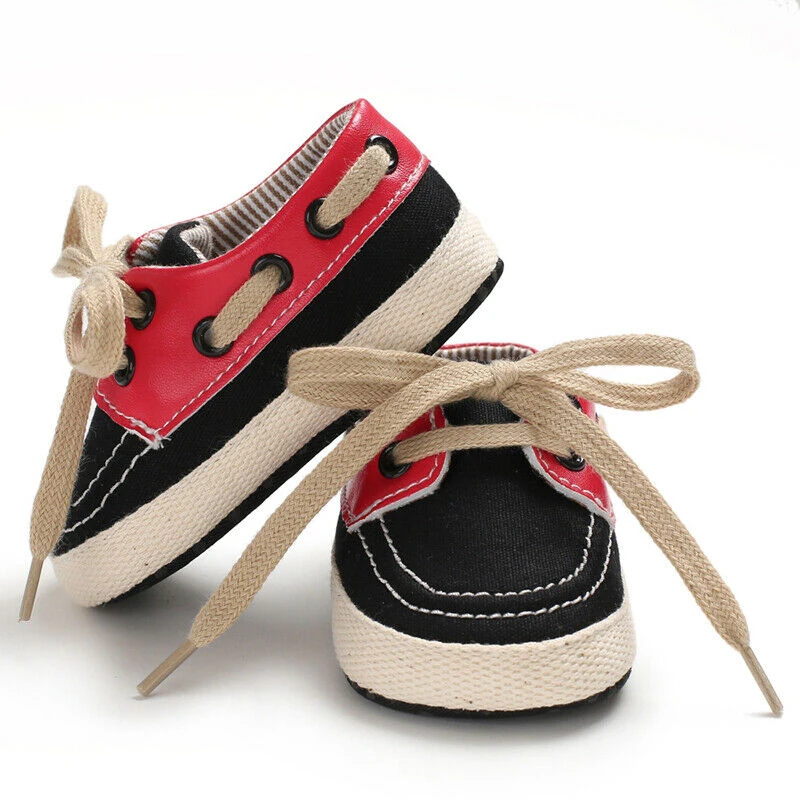 Модная детская обувь с мягкой подошвой для новорожденных мальчиков и девочек, тапочки для малышей, Нескользящие, на шнуровке, для новорожденных мальчиков и девочек, обувь для кроватки 0-18 месяцев