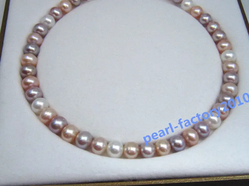 

19" 18" 11-12 MM SOUTH SEA NATURAL multicolor PEARL NECKLACE 14K CLASP (0926)