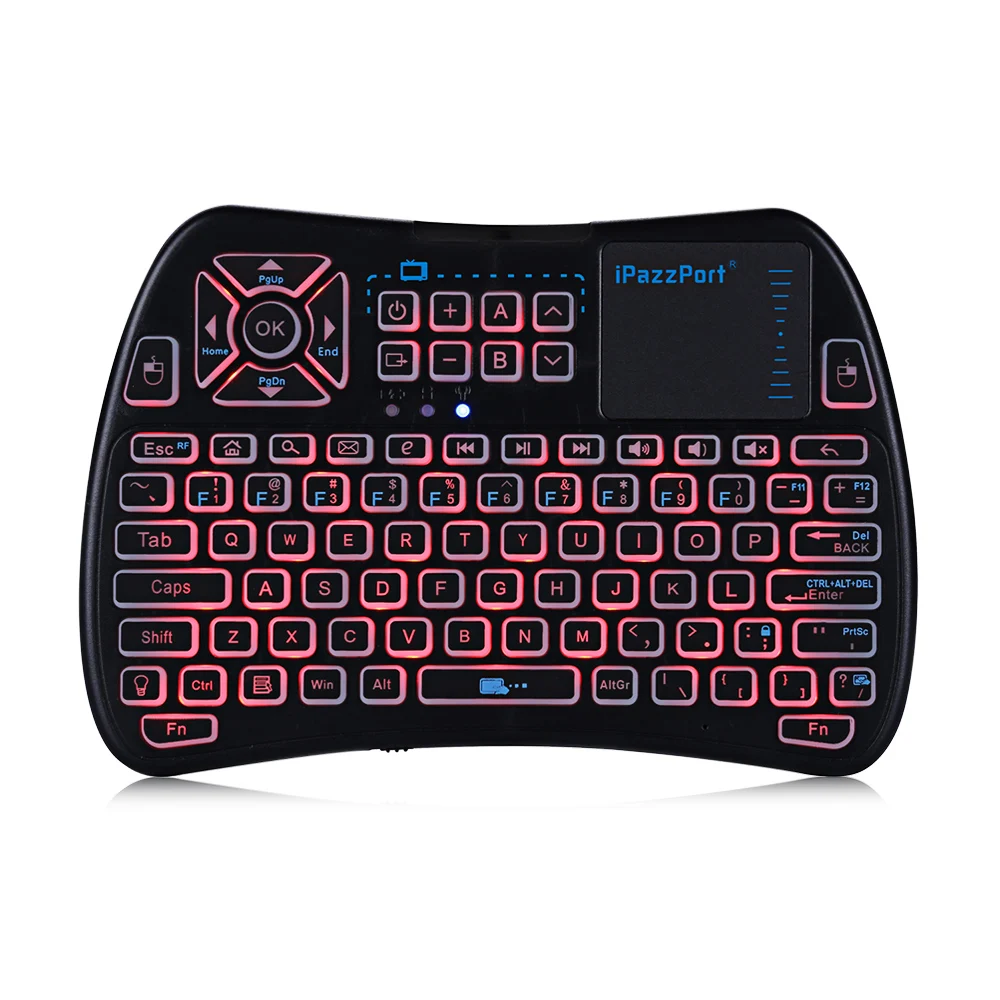 IPazzPort KP 810 61 2 4 ГГц Беспроводная мини подсветка клавиатура с сенсорной панелью для