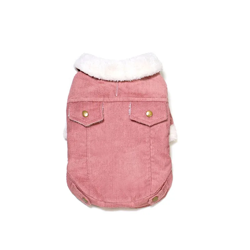 

Pet Dog Jacket Coat Thicken Corduroy Comfortable Front Buttons For Autumn Winter Hot Sale
