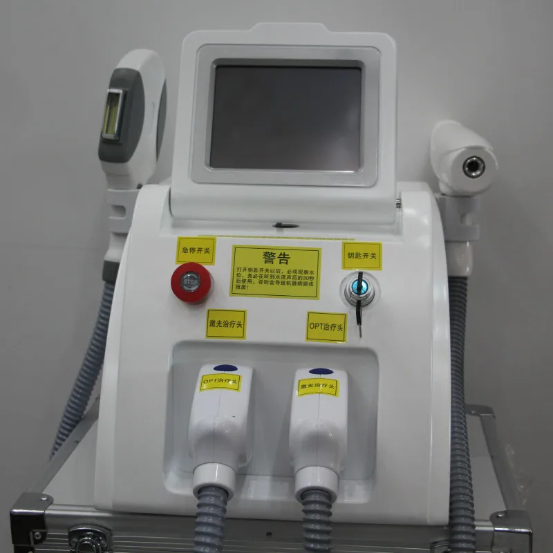  portable IPL Laser yag hair removal Price/Multifunction Laser Beauty Machine SHR IPL ND YAG with 2 