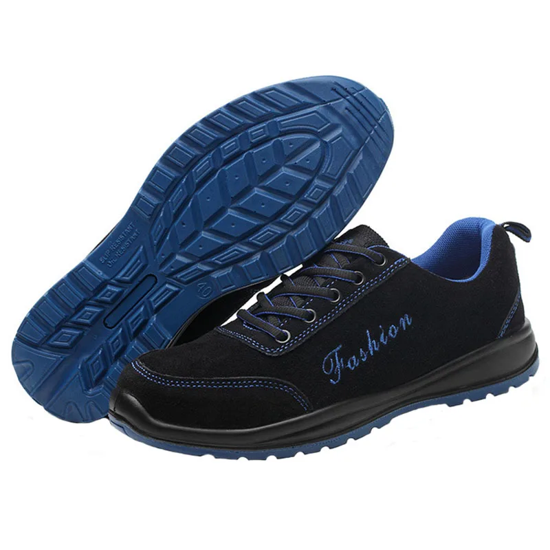 Для мужчин защитная обувь; легкая Нескользящая устойчивое к маслам, рабочая обувь, Для женщин, мягкие, удобные, дезодорирующие; Рабочая обувь; - Цвет: blue