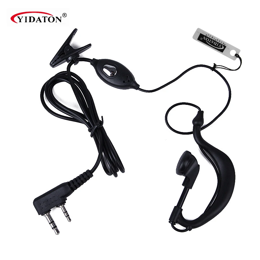 

25pcs New 2 PIN PTT Earpiece MIC FOR KENWOOD Radio Straight TH-22AT TH-22E TH-25 TH-26 Two Way Radio Headset