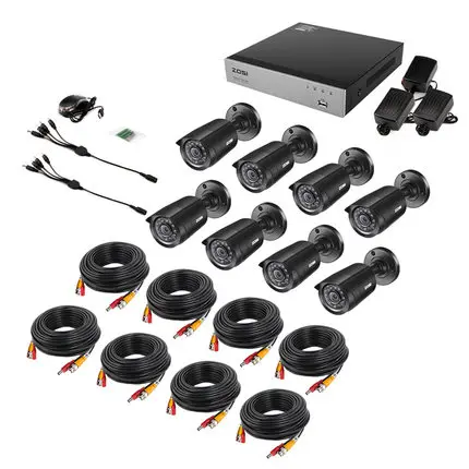 8 канальный 1080N HD TVI DVR Камеры Скрытого видеонаблюдения комплект 8x 1280TVL 720P для дома