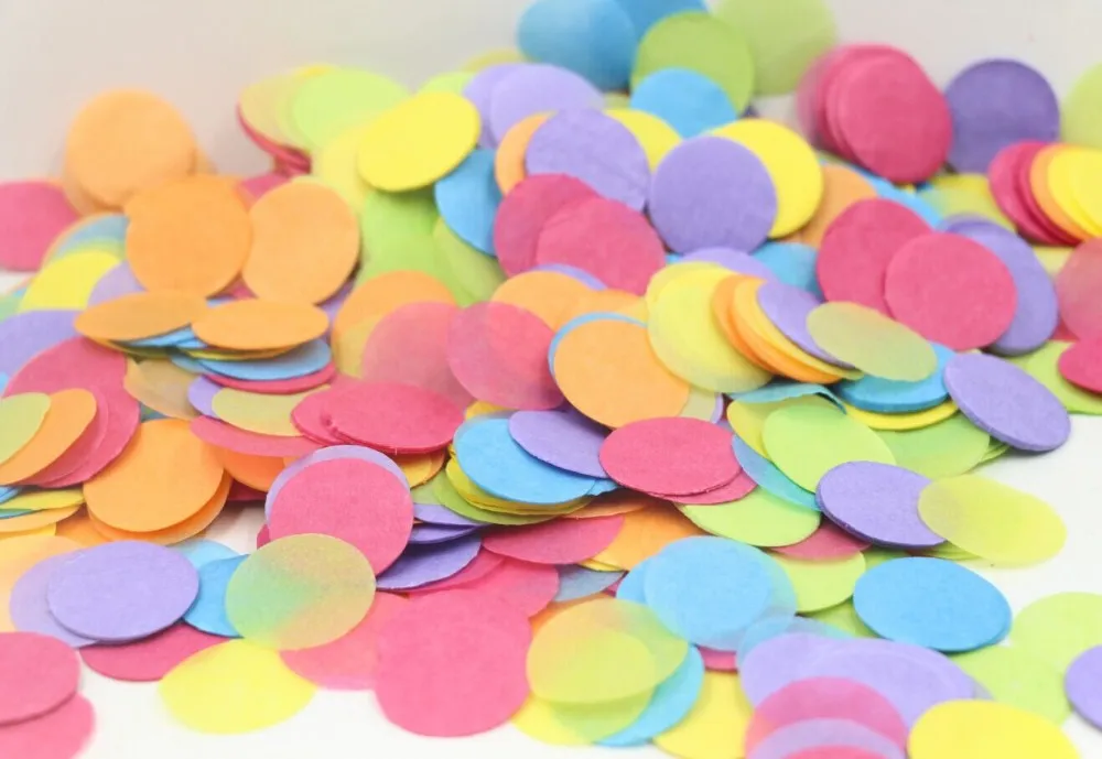 5000 pieces/pack) 1 Inch Mint Pink White& Gold Circle Confetti | Bridal Shower | Wedding Table Decor