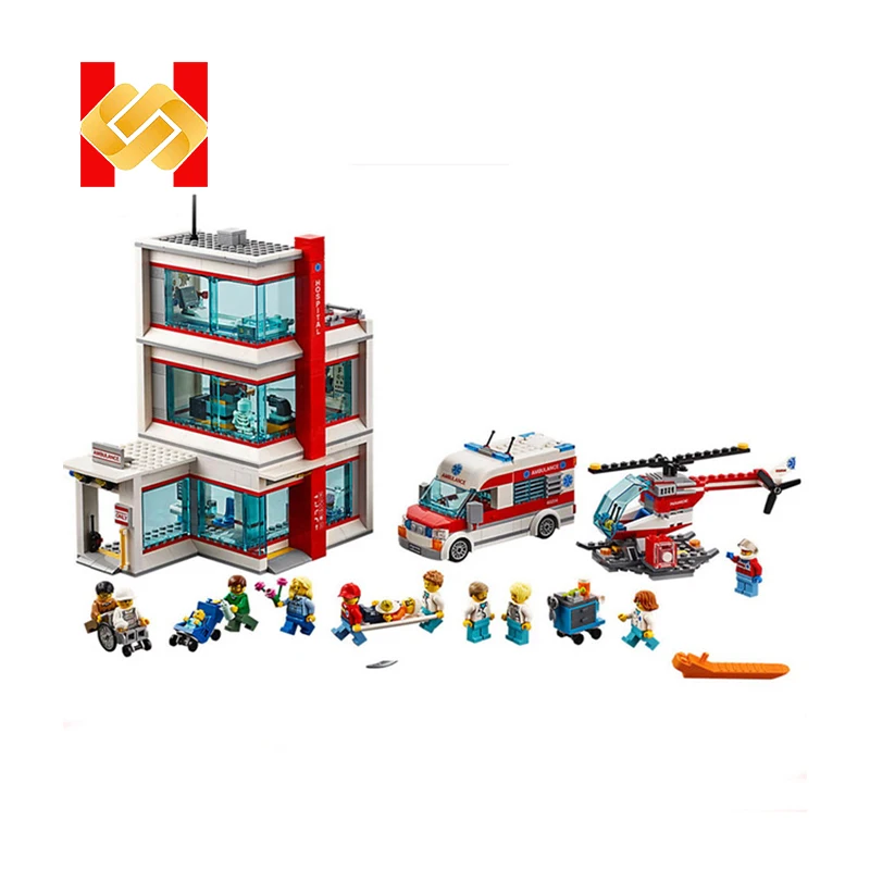 

Lepingly City police Hospital Compatible Legoing City Series 60204 Building Blocks Bricks Christmas Gift Toys for children