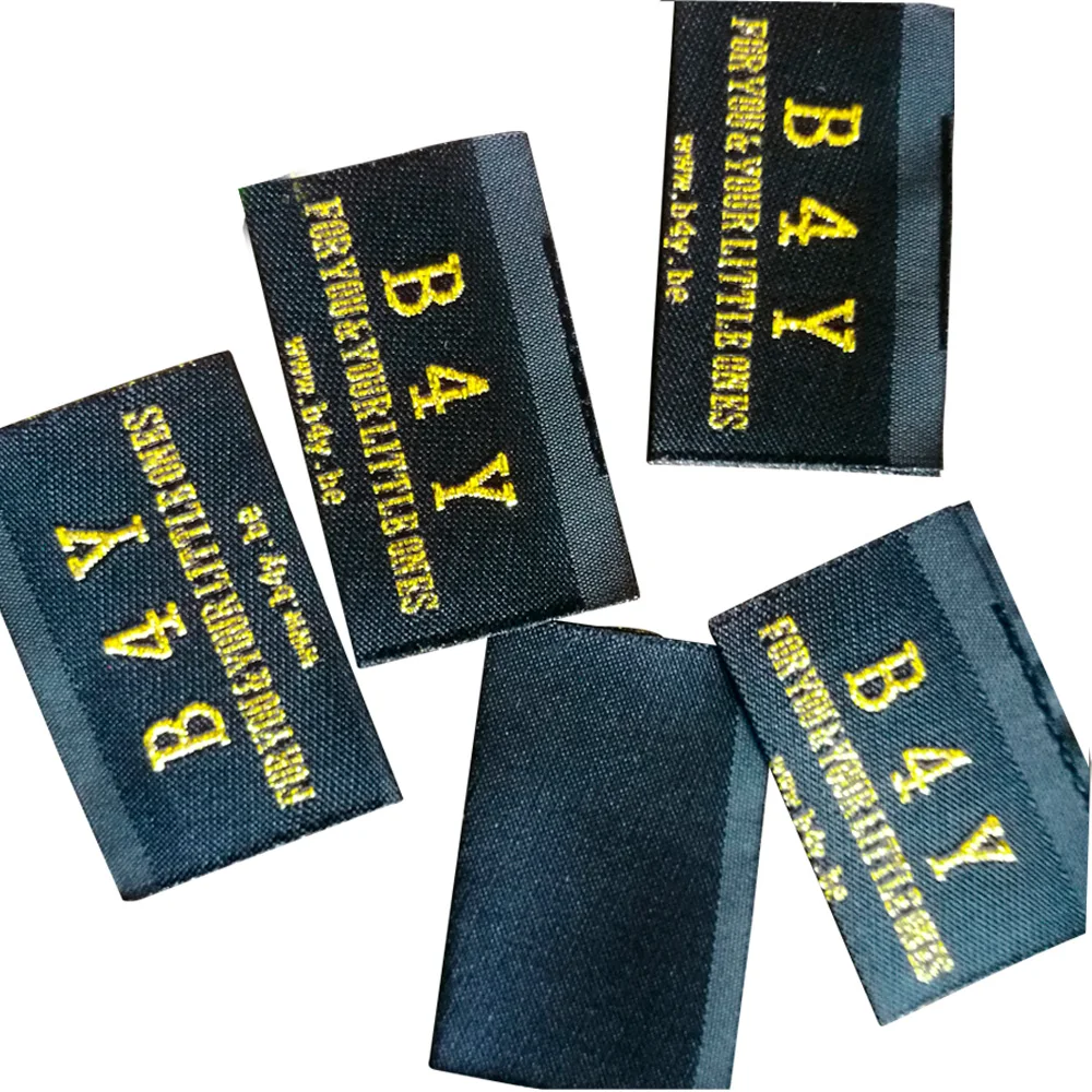 custom woven label for suit holder black underwear garment Weave tag handmade sewing accessories ...