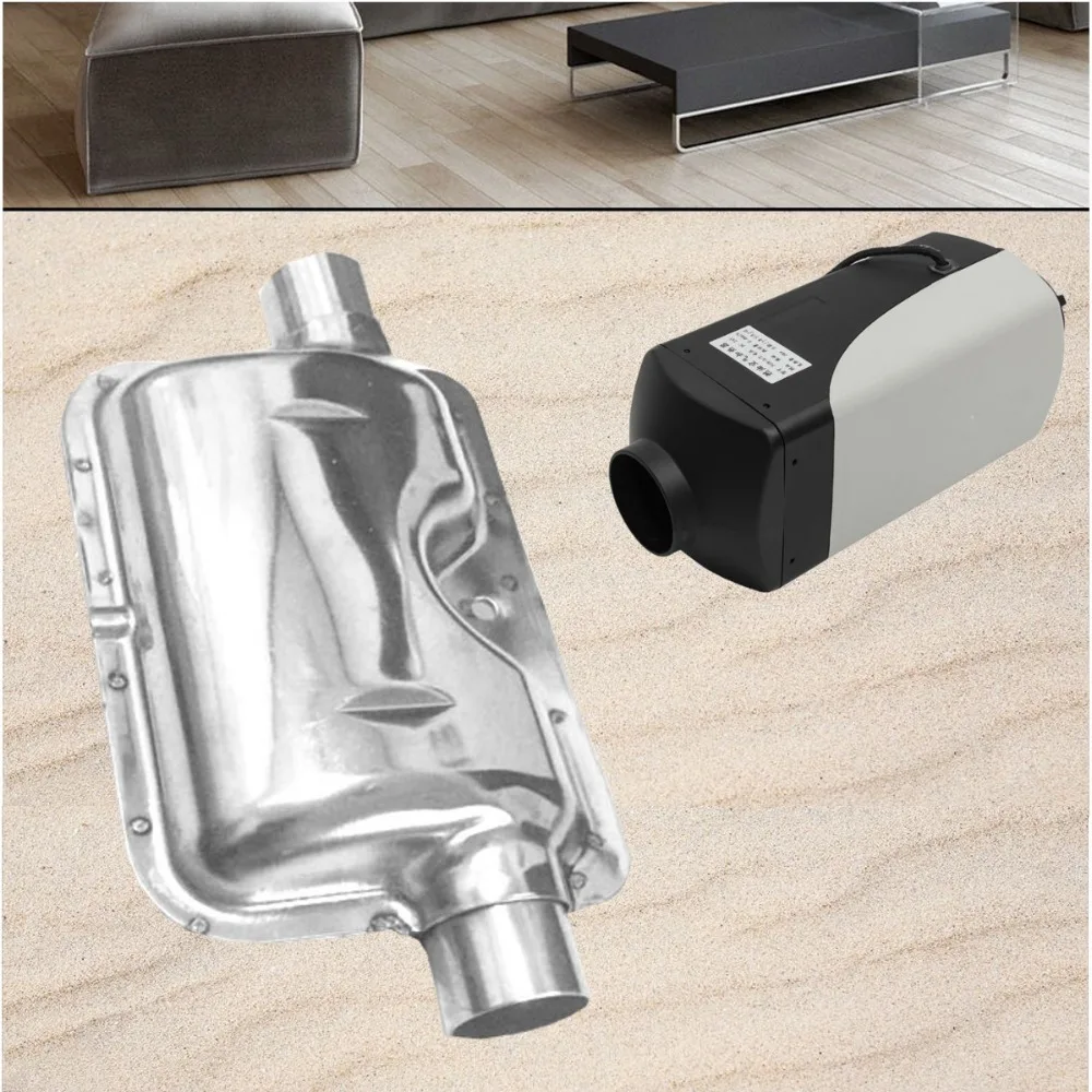24mm/ 0.9inch Portable Silver Car Exhaust Silencer Muffler for Webasto Eberspacher Heater
