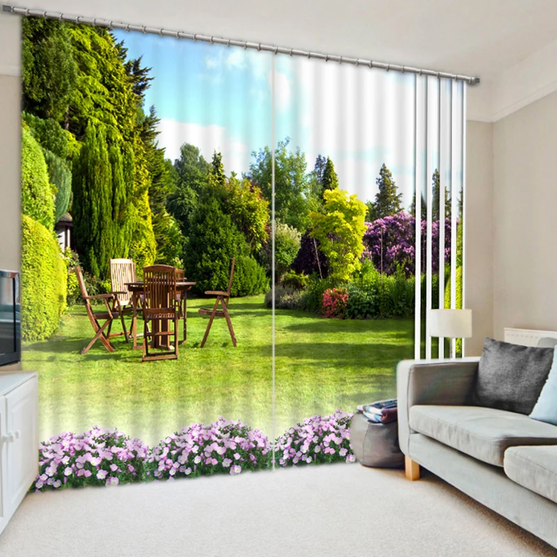 Modern 3D Blackout Curtains Bamboo Forest landscape Pattern Fabric Washable Children Bedroom