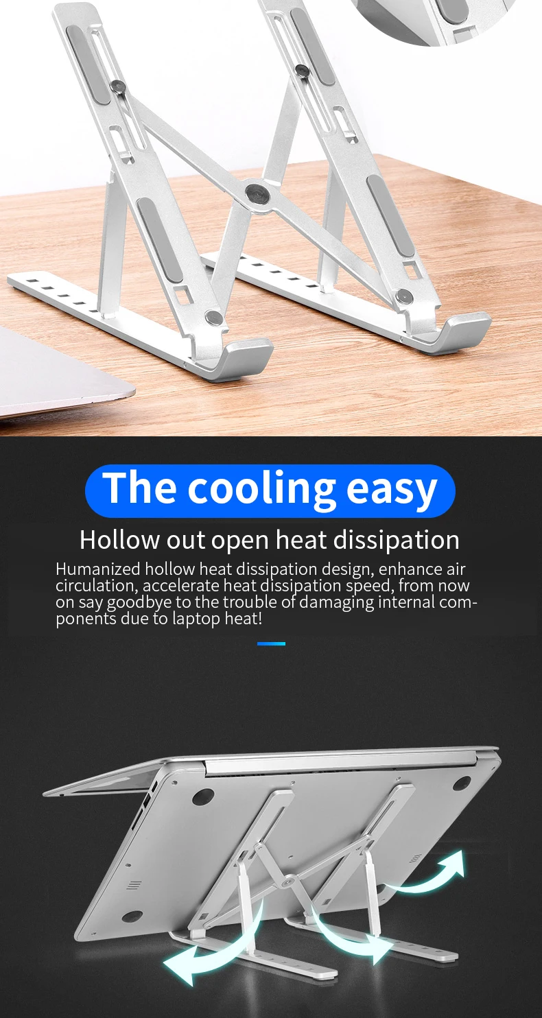 Складной портативный ноутбук стенд Угол обзора/высота регулируемая качество macbook Ноутбук Алюминиевый сплав кронштейн ноутбук охлаждающая подставка