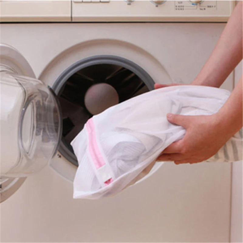 

Hot 9 Sizes Zippered Foldable Nylon Laundry Bag Bra Socks Underwear Clothes Washing Machine Protection Net Mesh Bags