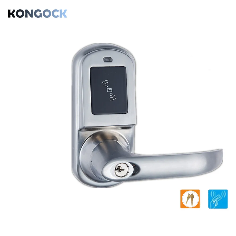 

Keyless Electronic RFID Card Smart Door Lock, Emergency key unlock DIY Left or Right Free Handle replace ball-knob-lock home etc