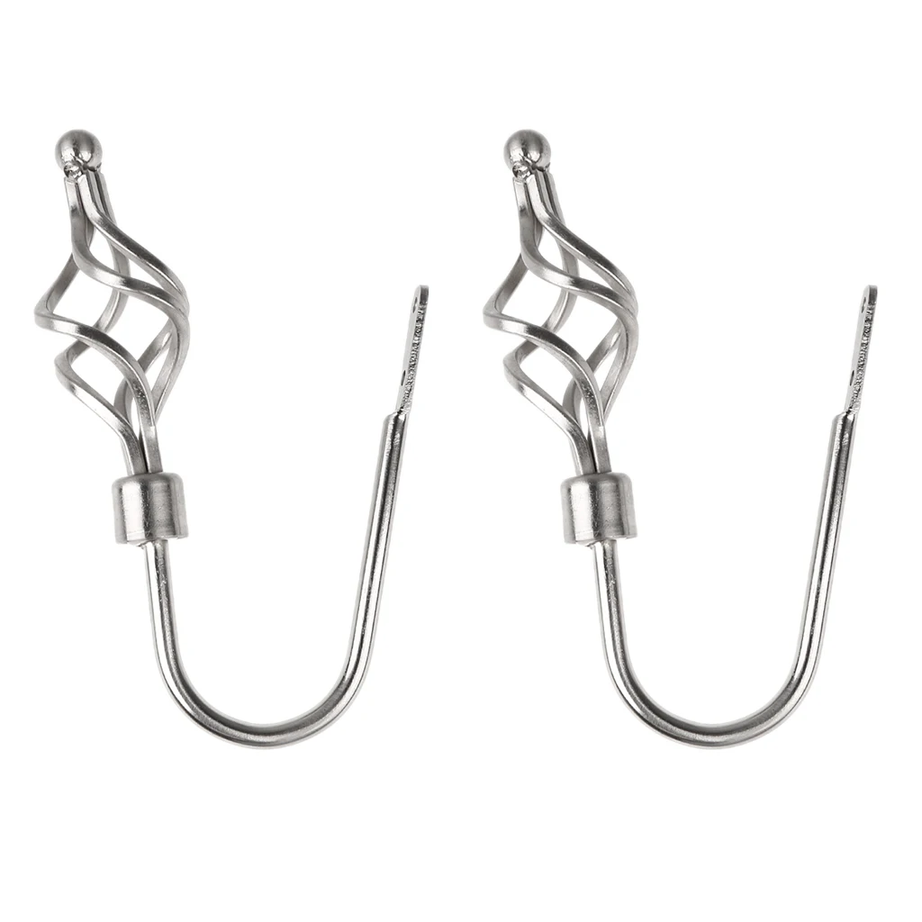 4 Pieces Metal Curtain Hooks Window Drapery Tieback Holdback Hanger Silver