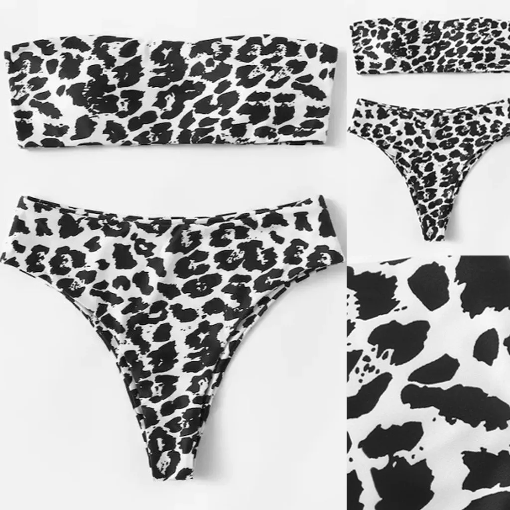 

leopard swimsuit bikini new 2019 bikinis set push up Women's Two Piece Print Sexy Split Swimsuit Bikini Swimsuit Beachwear
