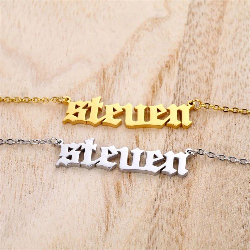 

Customized Name Necklace Pendant Stainless Steel Custom Name Letters Necklaces for Men Women Hip Hop Jewelry Personalized Gift
