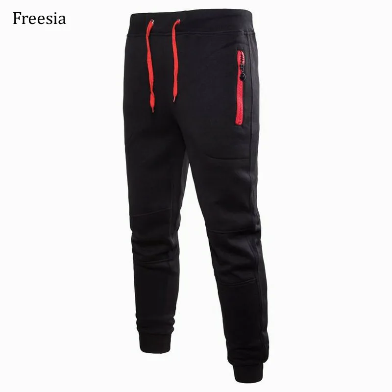 

Autumn and winter new European and American style men's casual trousers pocket zipper trousers men's belt with simple sweatpants