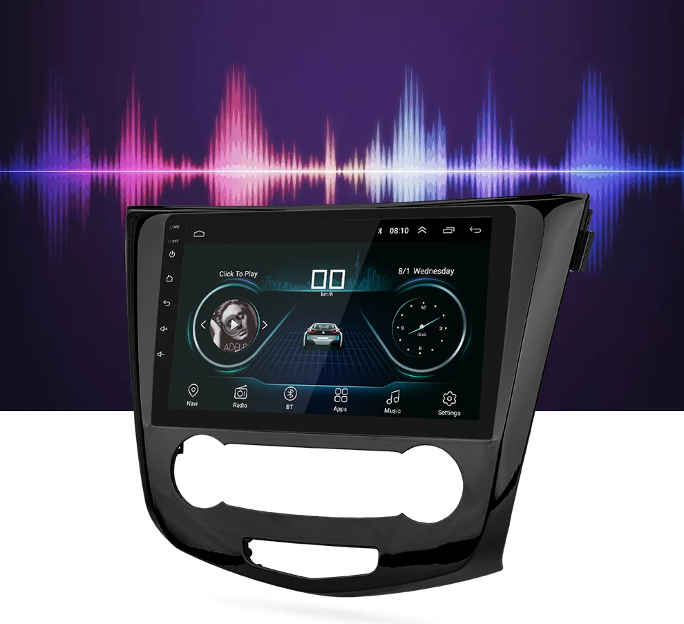 10," 2 din 2.5D экран Android 8,1 автомобильный Радио gps навигация мультимедийный плеер для Nissan X-Trail Qashqai- wifi стерео