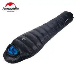 NatureHike 650FP утка вниз мумия спальный мешок Зима холодная погода взрослых Открытый Отдых спальные мешки с компрессионными Sack