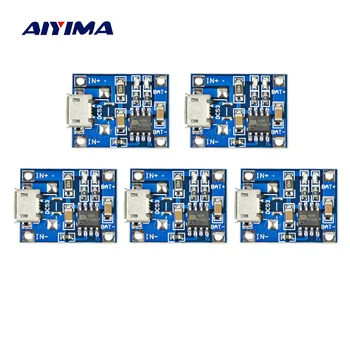 

AIYIMA 5Pcs 5V micro USB 1A Lithium Battery 18650 Charging Board Charger Module LED TP4056