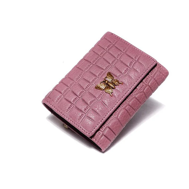 8081 Lilac Сумки San maries коровья кожа Женский кошелек бабочка Hasp Девушки Кошельки и Кошельки Держатели карт Роскошный бренд крокодил дизайнер кошелек - Цвет: 8081 Lilac