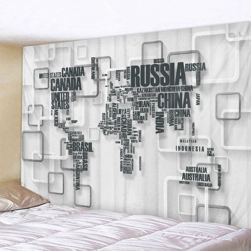 

3D Map Tapestry Indian Mandala Tapestry Wall Hanging Tapestries Boho Bedroom Wall Rug Couch Blanket 6 Size