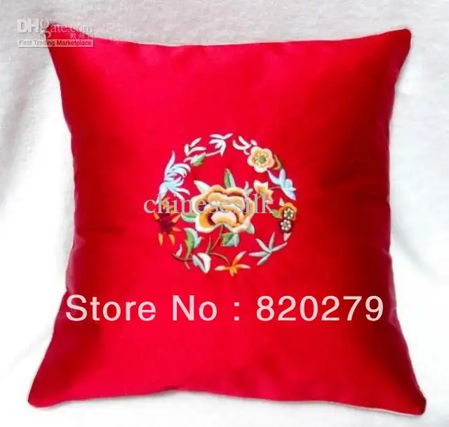 Red Zippered Couch Cushion Covers New 18 x 18 High End Silk Fabric