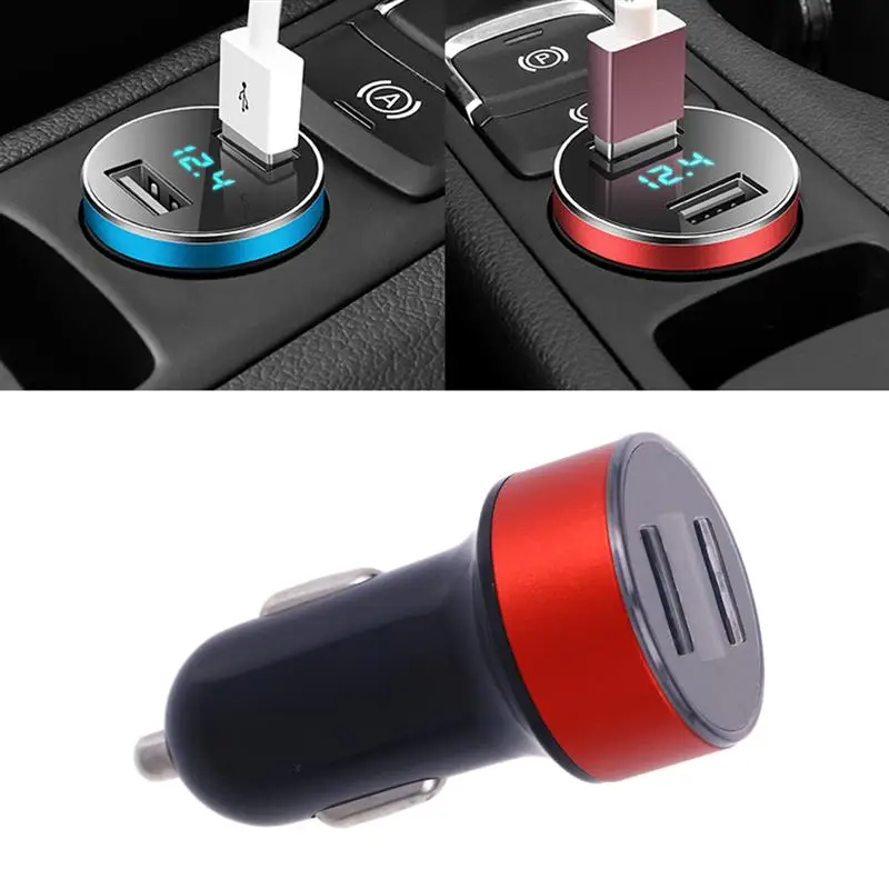 

Car Charger Digital Display Dual USB Port 3.1A USB Charging Adapter Car Voltage Display Car-styling Auto Charger For Phone Cars