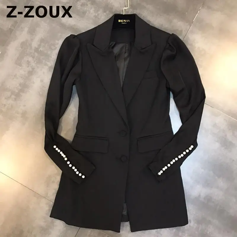 Z-ZOUX дамы Блейзер Бисер белый Для женщин s блейзеры с длинным рукавом наплечный костюм пальто универсальные тонкий Для Женщин Осенние Топы