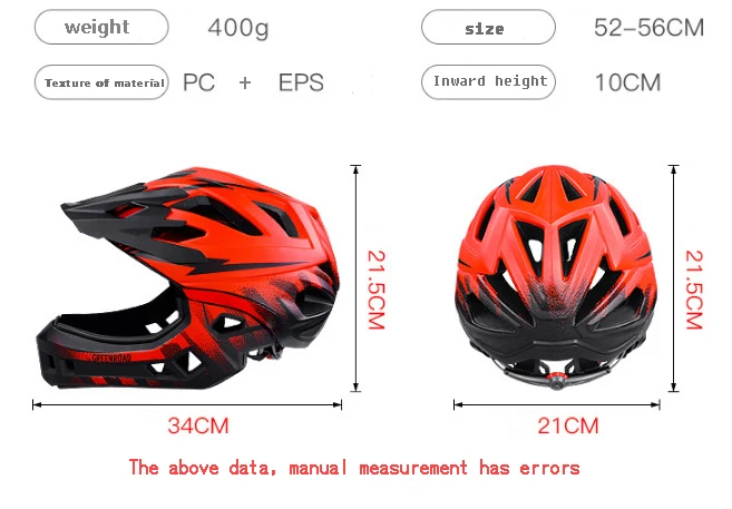 Детский шлем fullface Детский велосипедный шлем Защита Спорт Красная дорога mtb горный велосипедный шлем Горные гонки Велосипедное оборудование