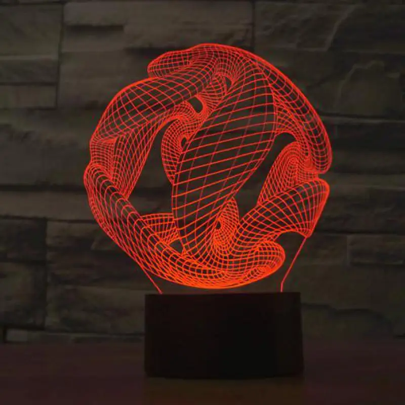 Abstract 7 colorful 3D lights LED touch Desktop Nightlight Novelty Desk