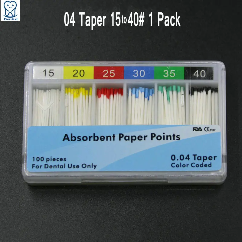 

1 Packs Dental Materials 04 Taper Absorbent Paper Points 15# to 40# Dental Cleaning Root Canal Materials Dental Care
