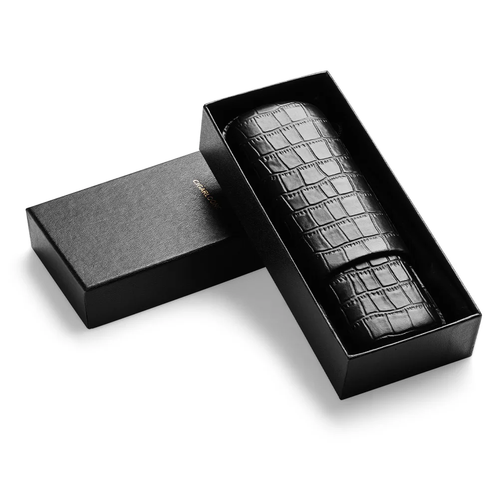 New travel Cigar case Gadgets Portable Leather Cigar Case 2-3 Tubes Cigars Holder Mini Humidor CF-0411 5
